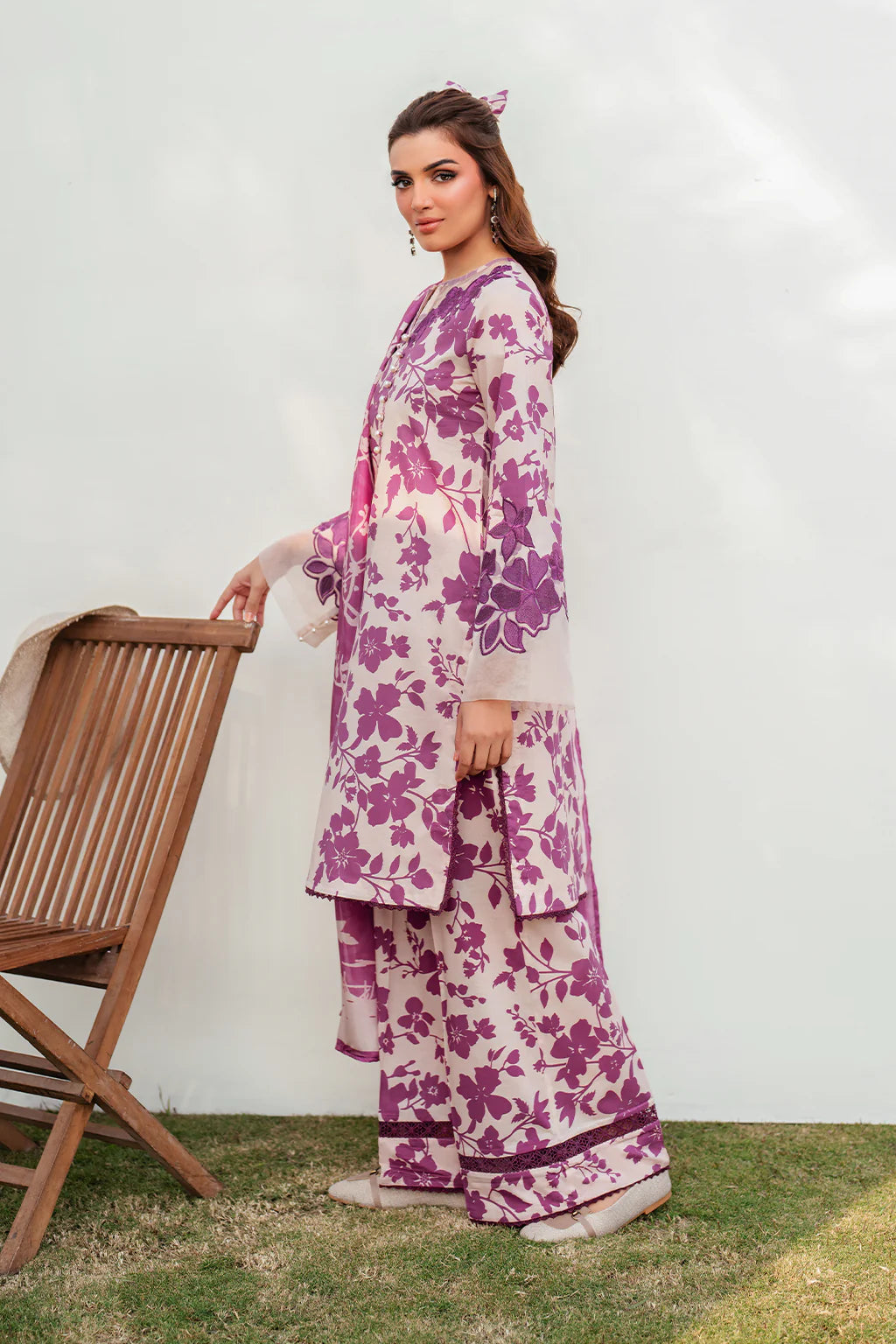 Unstitched Digital Printed Lawn 3Pc Suit