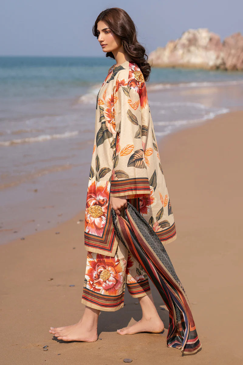 Unstitched Digital Printed Lawn 3Pc Suit