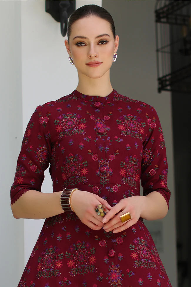 Unstitched Embroidered Winter 3Pc Suit