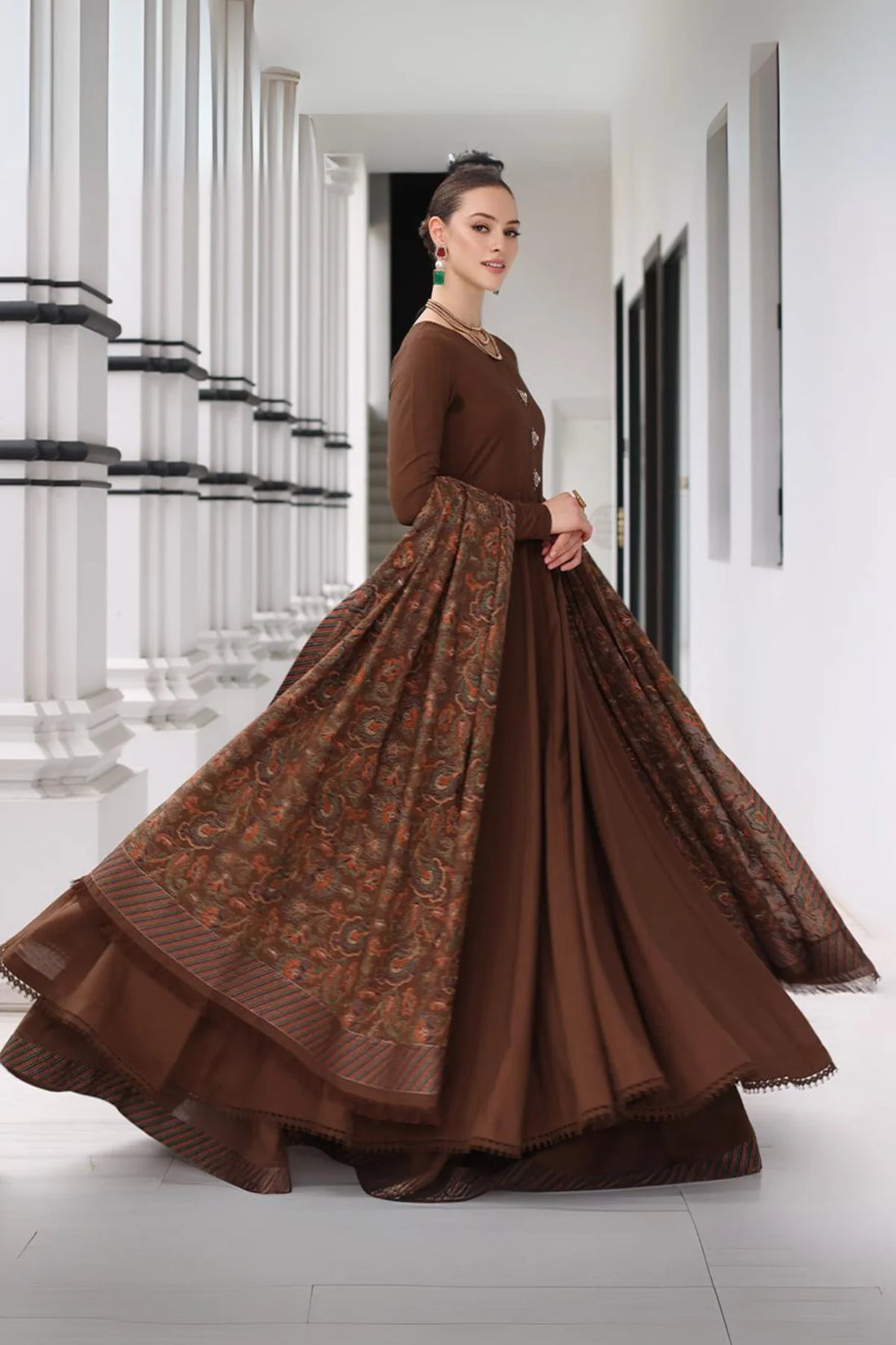 Unstitched Embroidered Winter 3Pc Suit