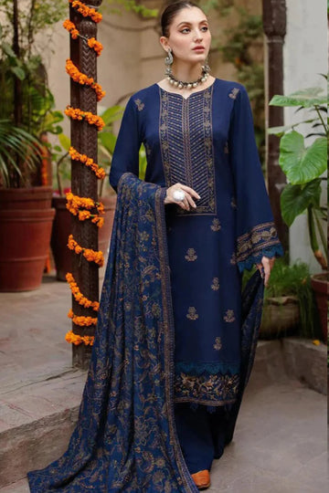 Unstitched Embroidered Winter 3Pc Suit