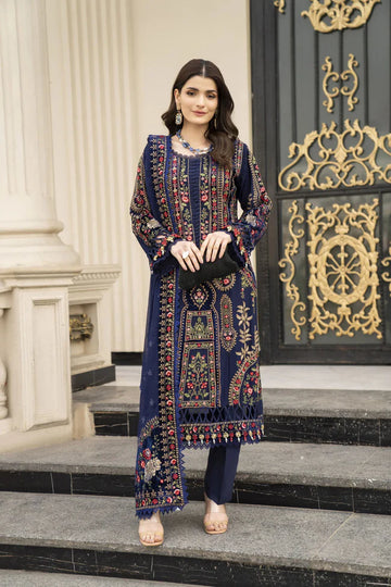 Unstitched Embroidered Winter 3Pc Suit