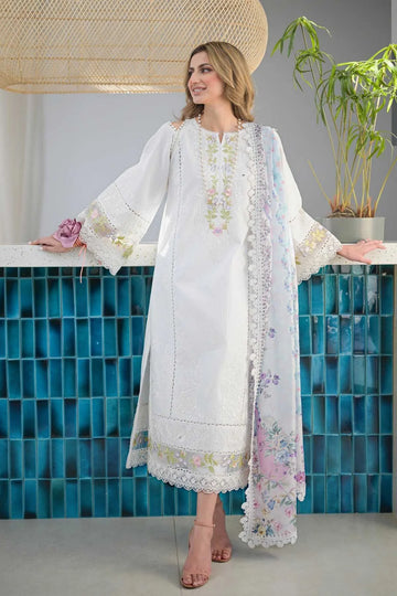 Unstitched Embroidered Lawn 3Pc Suit