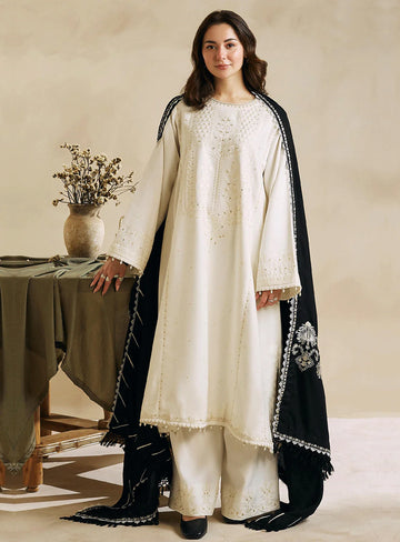 Unstitched Embroidered Winter 3Pc Suit