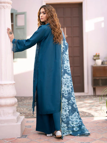 Unstitched Embroidered Lawn 3Pc Suit