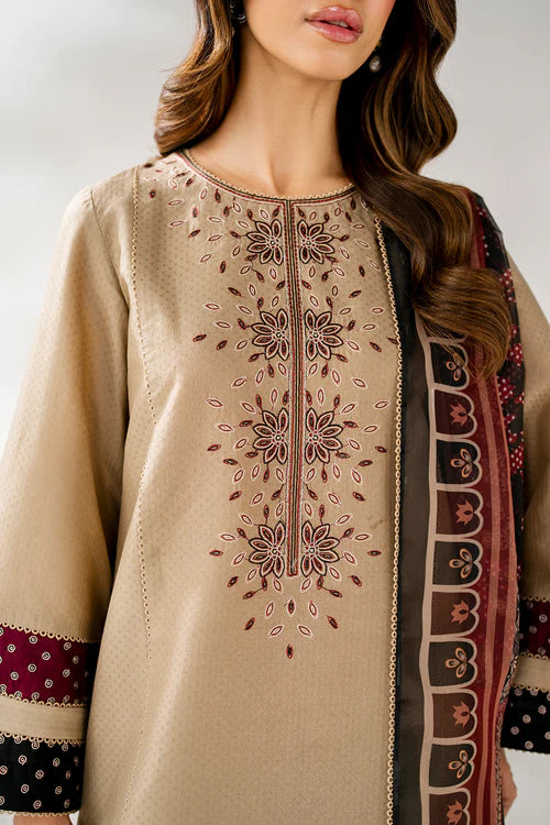 Unstitched Embroidered Winter 3Pc Suit