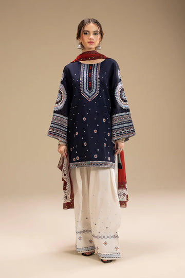 Unstitched Embroidered Winter 3Pc Suit