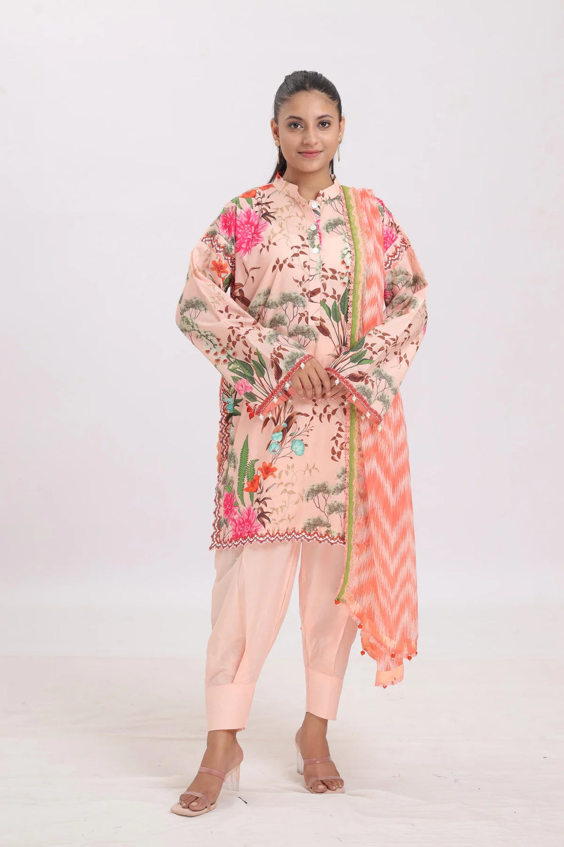 Unstitched Digital Printed Lawn 3Pc Suit