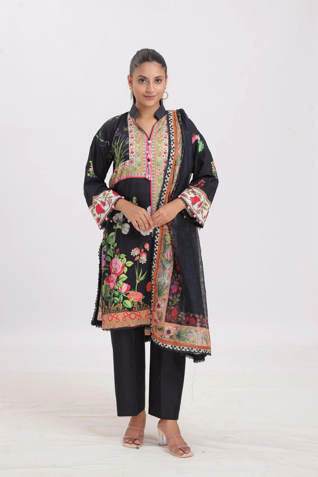 Unstitched Digital Printed Lawn 3Pc Suit