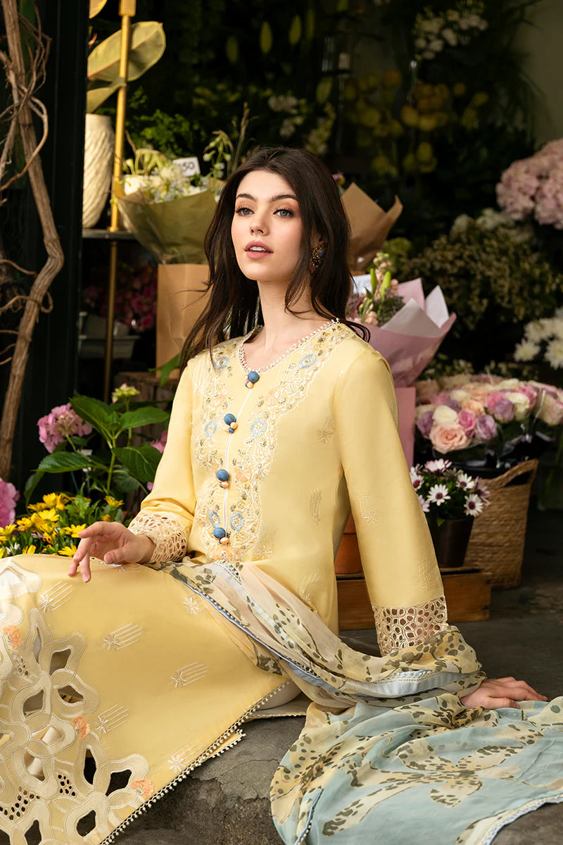 Unstitched Embroidered Lawn 3Pc Suit