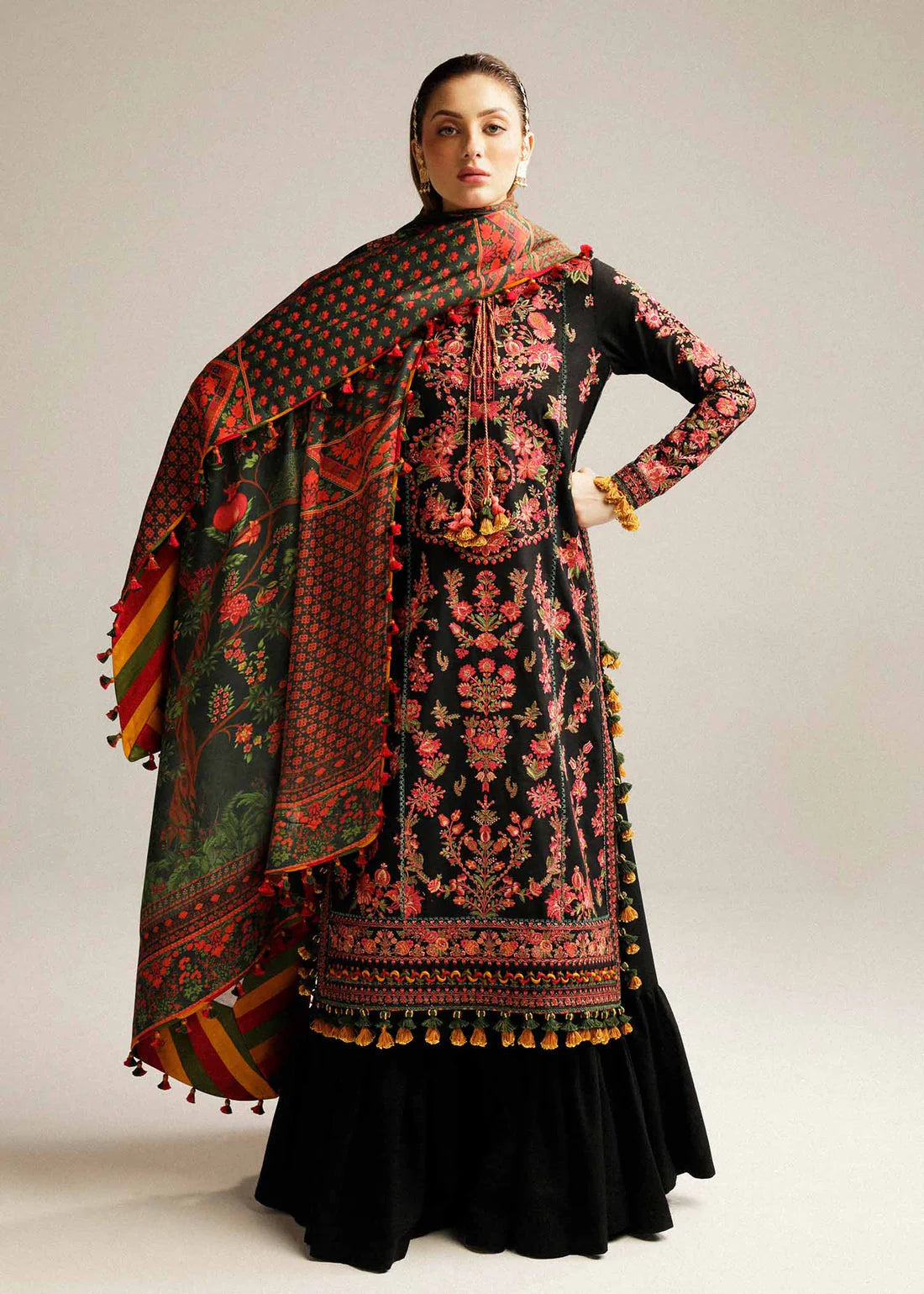 Unstitched Embroidered Lawn 3Pc Suit