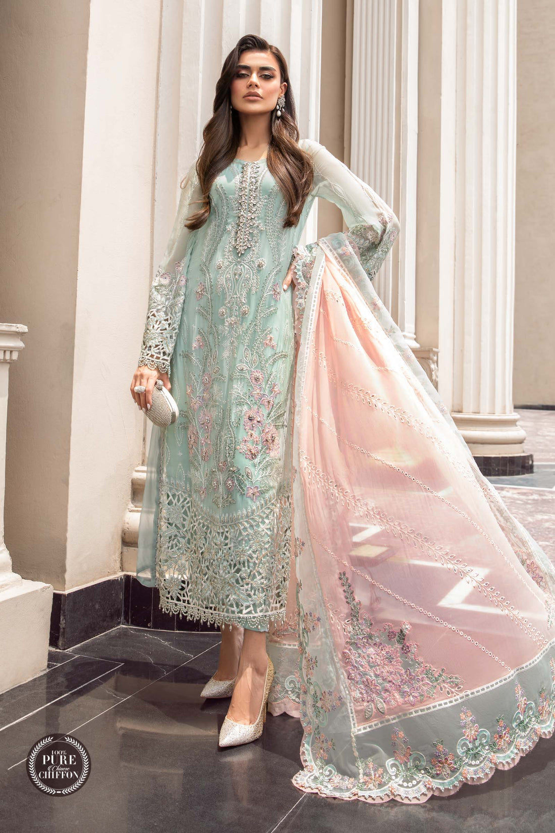 Embroidered Chiffon 3-Piece Suit