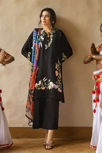 Unstitched Embroidered Winter 3Pc Suit