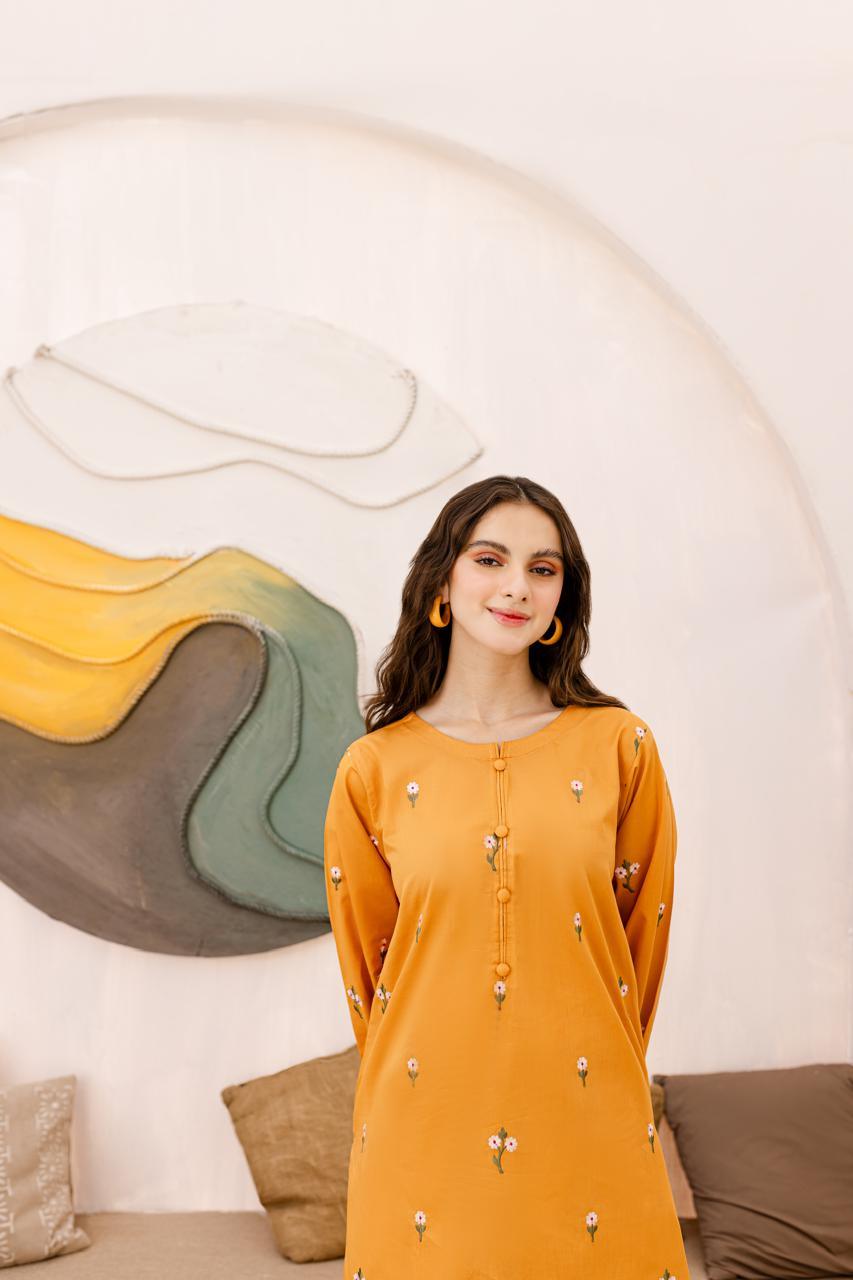 Unstitched Embroidered Lawn 2Pc Suit