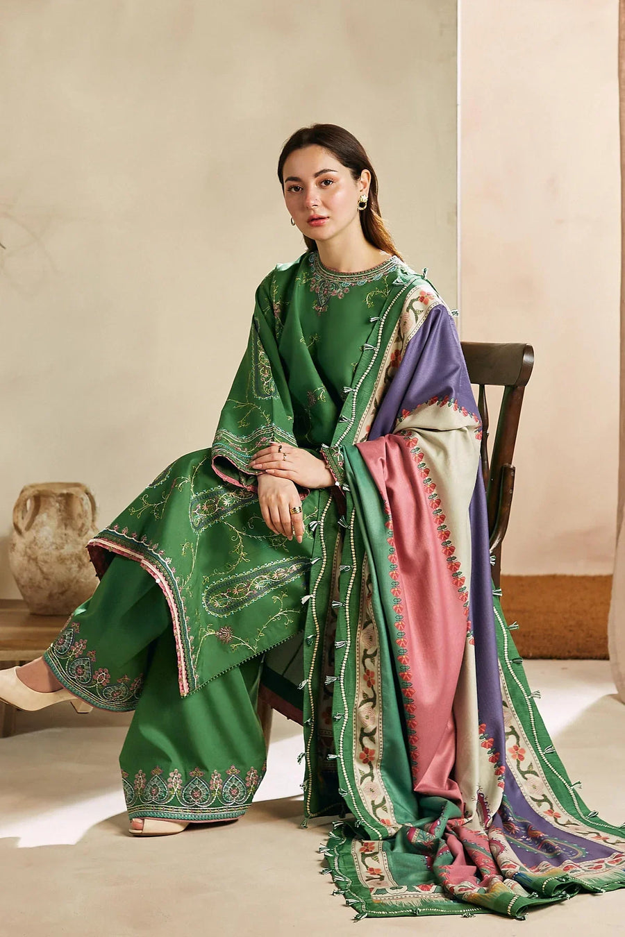 Unstitched Embroidered Lawn 3Pc Suit
