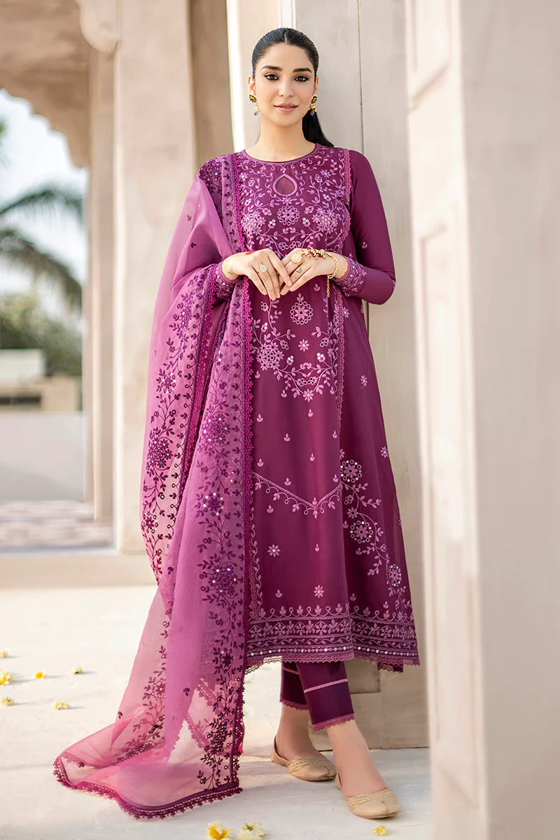 Unstitched Embroidered Lawn 3Pc Suit