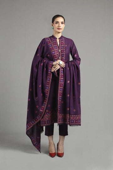 Unstitched Embroidered Winter 3Pc Suit