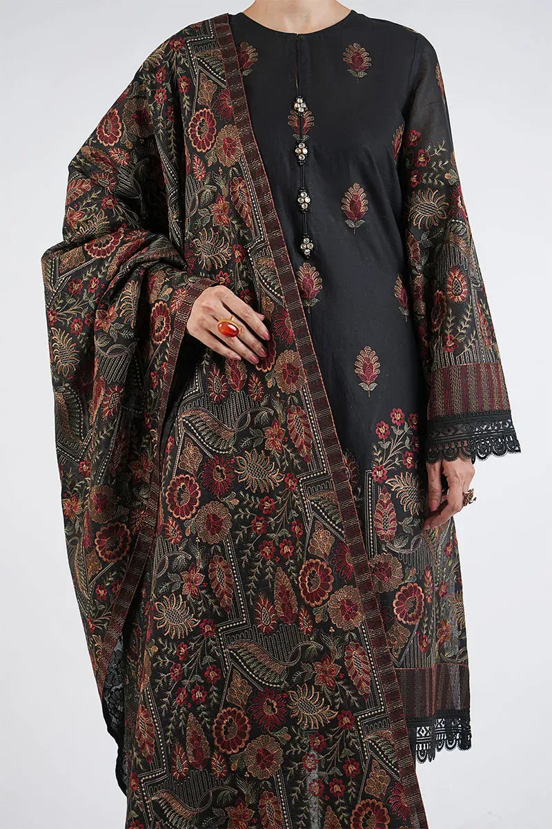 Unstitched Embroidered Winter 3Pc Suit