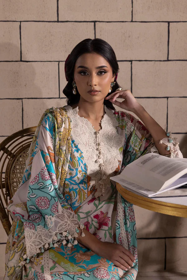 Unstitched Digital Printed Lawn 3Pc Suit