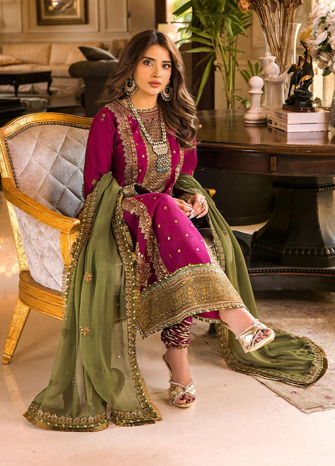 Unstitched Embroidered Lawn 3Pc Suit