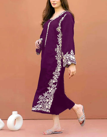 Unstitched Embroidered Lawn 2Pc Suit