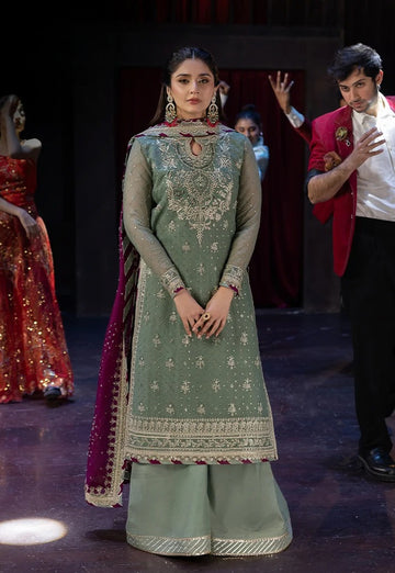 Asim Jofa - Embroidered Chiffon 3 Piece – Luxury Chiffon Party Wear-AN0084