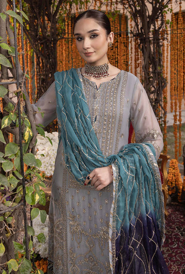 Adan Libas - Embroidered Chiffon 3 Piece Suit – Luxury Chiffon Party Wear-AN055