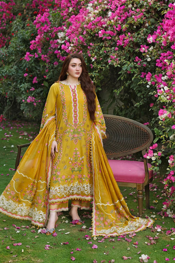 Aneela,s - Heavy Embroidered Dhanak 3 Piece – Luxury Winter Wear 1038