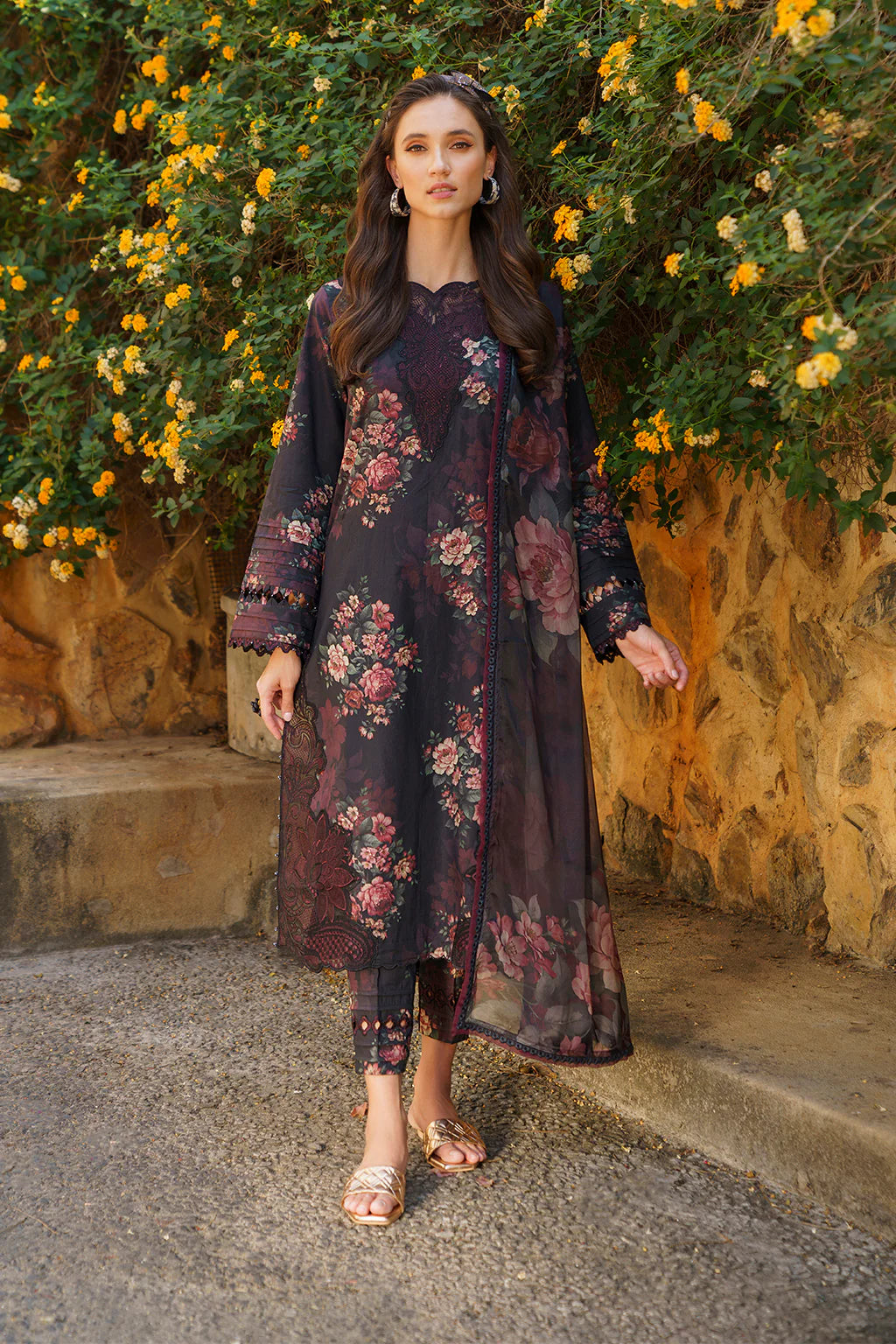 Unstitched Digital Printed Lawn 3Pc Suit