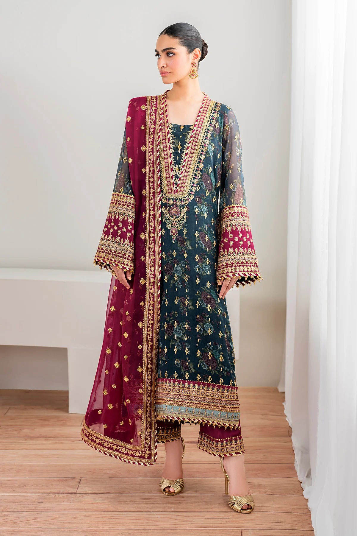 Embroidered Chiffon Unstitched 3 Piece