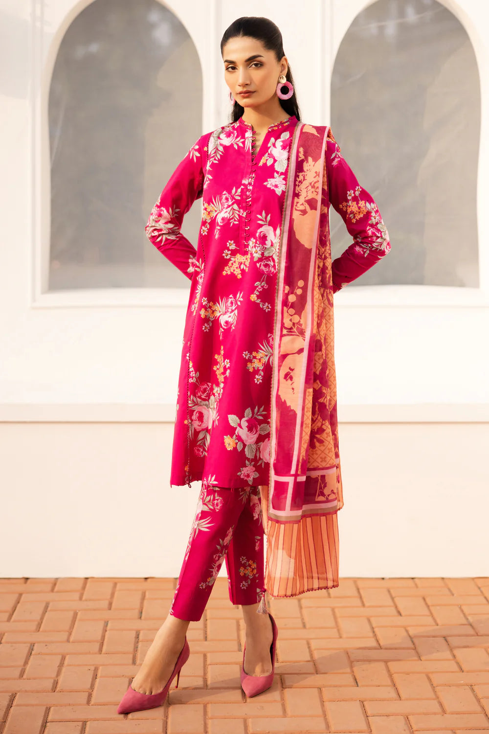 Unstitched Digital Printed Lawn 3Pc Suit