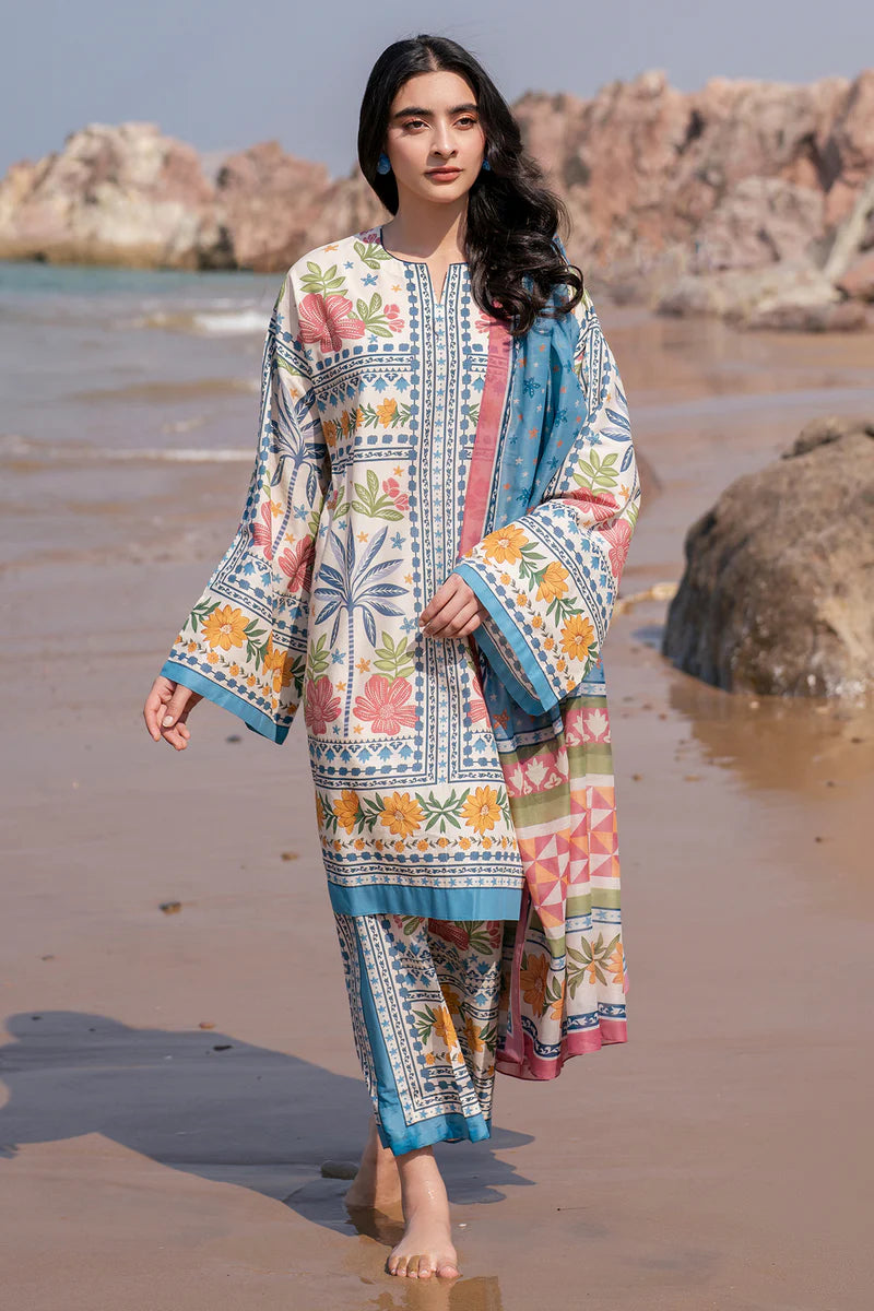 Unstitched Digital Printed Lawn 3Pc Suit