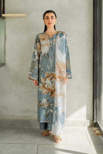 Unstitched Digital Printed Lawn 3Pc Suit