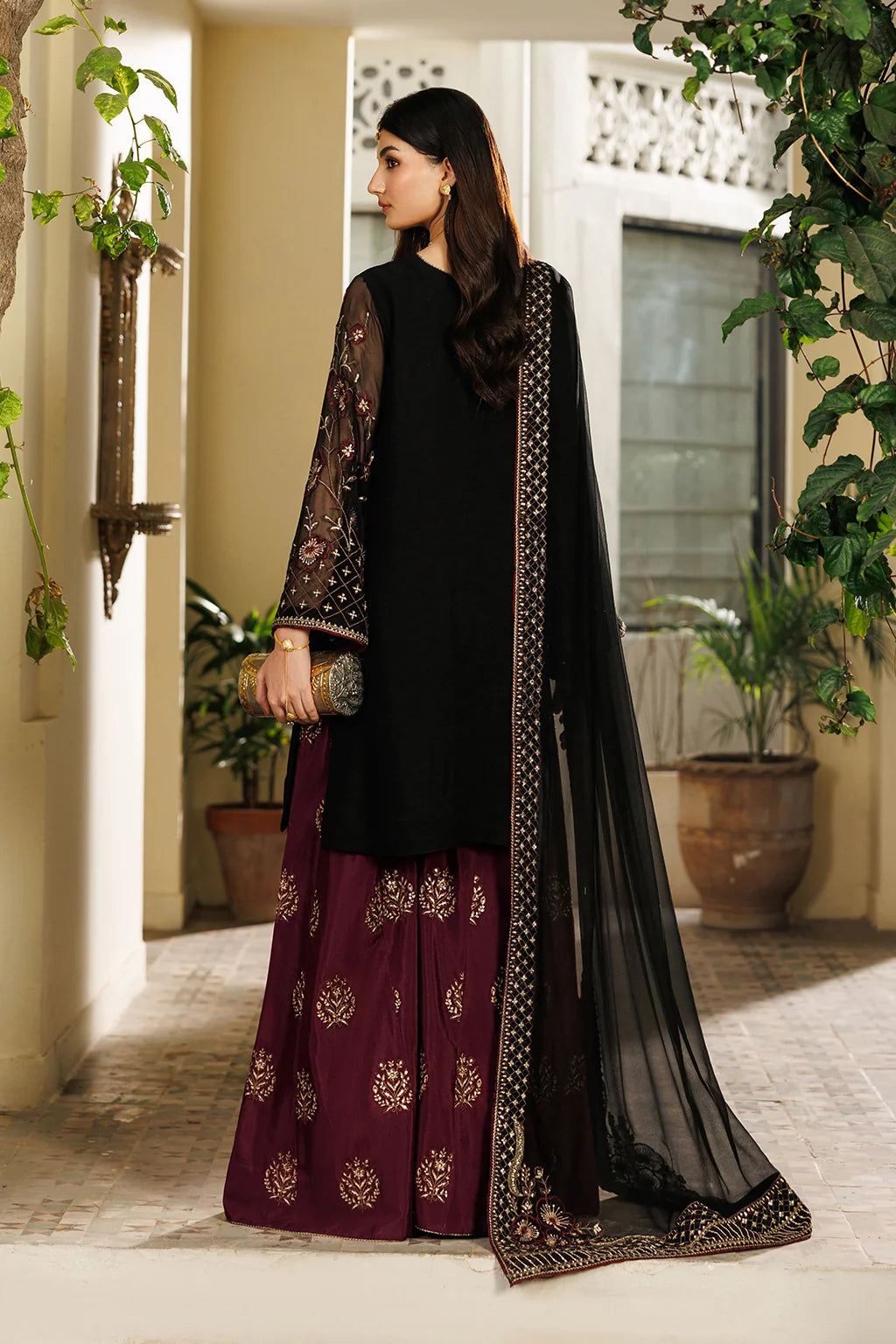 Iznik - Embroidered Chiffon Unstitched 3 Piece-Luxury Chiffon Party Wear-AN0068