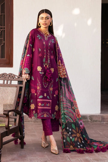 jazmin - Heavy Embroidered Dhanak 3 Piece – Luxury Winter Wear 1040