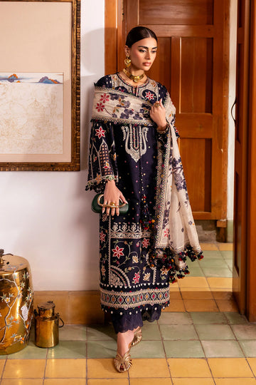 jazmin - Heavy Embroidered Dhanak 3 Piece – Luxury Winter Wear 1039