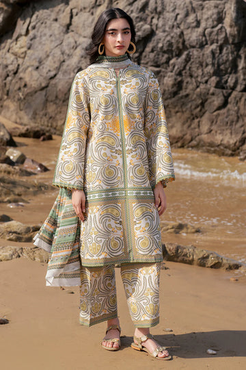 Unstitched Digital Printed Lawn 3Pc Suit