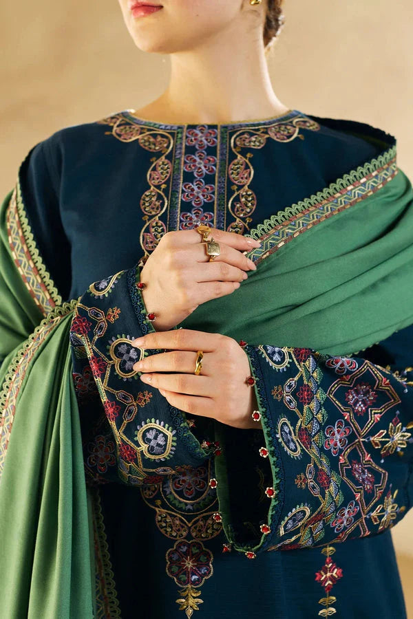 Unstitched Embroidered Winter 3Pc Suit