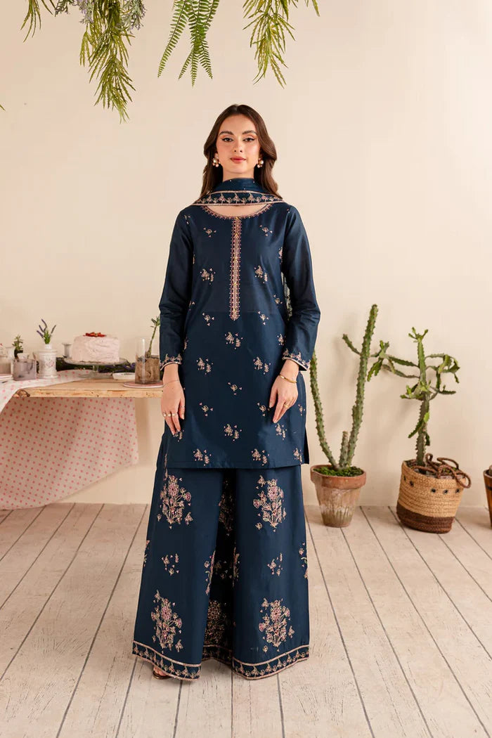 Unstitched Embroidered Lawn 3Pc Suit