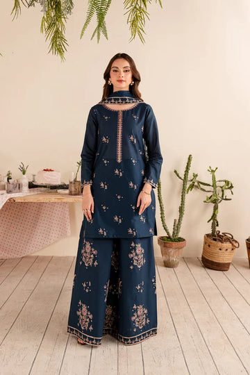 Unstitched Embroidered Lawn 3Pc Suit