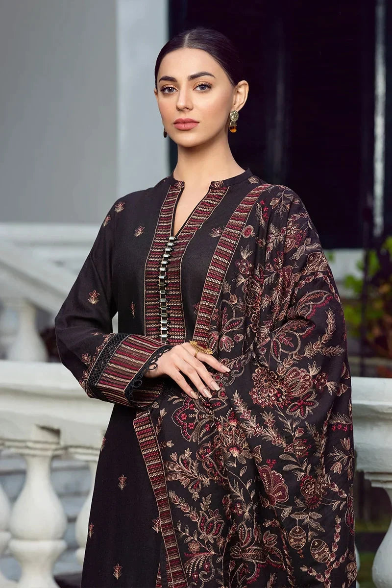 Unstitched Embroidered Winter 3Pc Suit