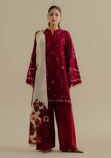 Unstitched Embroidered Winter 3Pc Suit