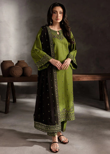 Unstitched Embroidered Winter 3Pc Suit