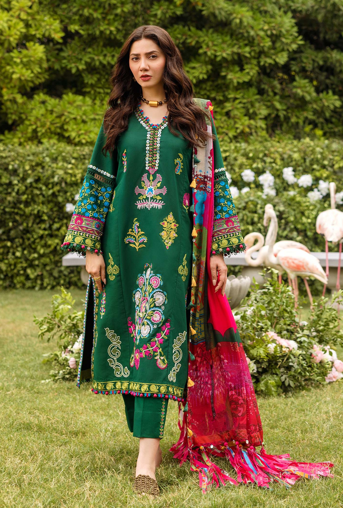 Unstitched Embroidered Lawn 3Pc Suit