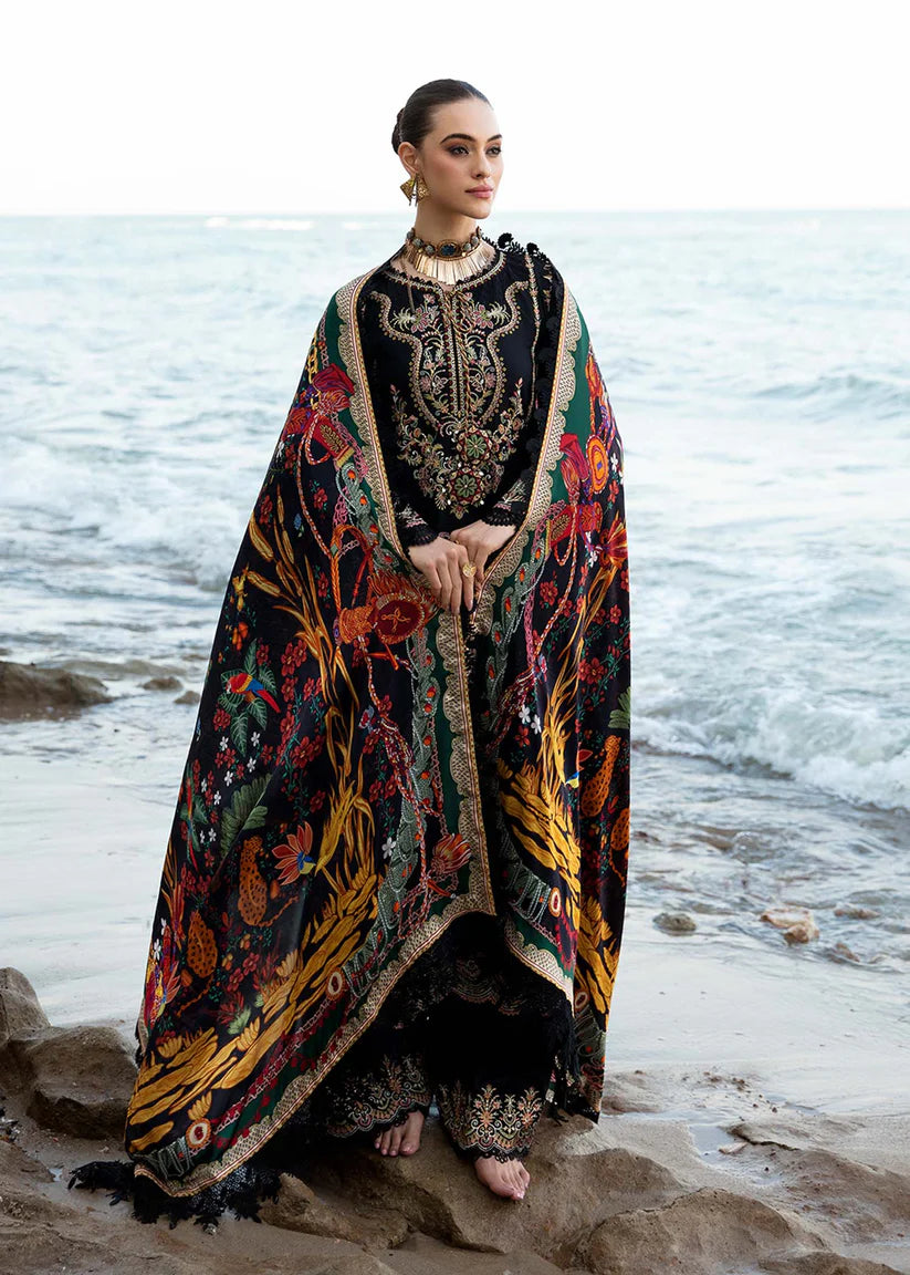 Unstitched Embroidered Winter 3Pc Suit