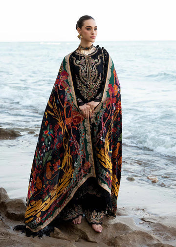 Unstitched Embroidered Winter 3Pc Suit