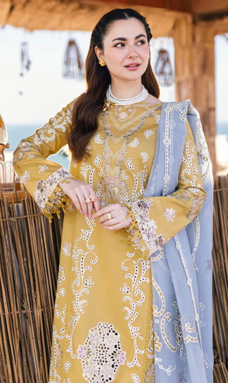 Unstitched Embroidered Lawn 3Pc Suit