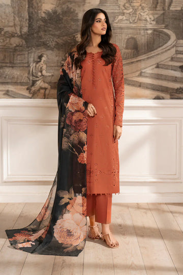 Unstitched Embroidered Lawn 3Pc Suit