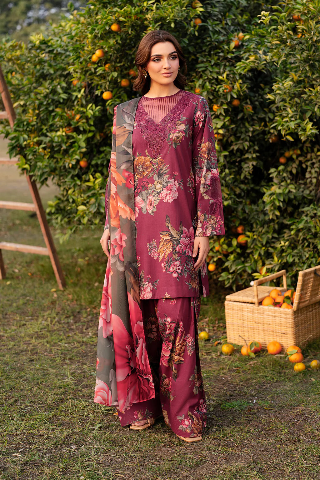 Unstitched Digital Printed Lawn 3Pc Suit