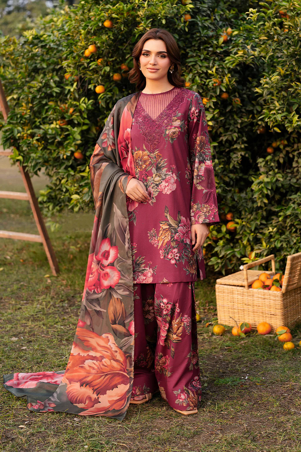 Unstitched Digital Printed Lawn 3Pc Suit